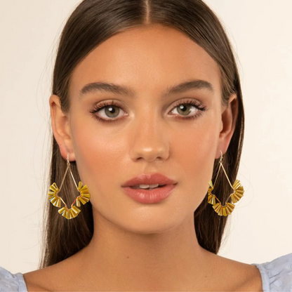 Golden Abbie Open Frame Drop Earrings